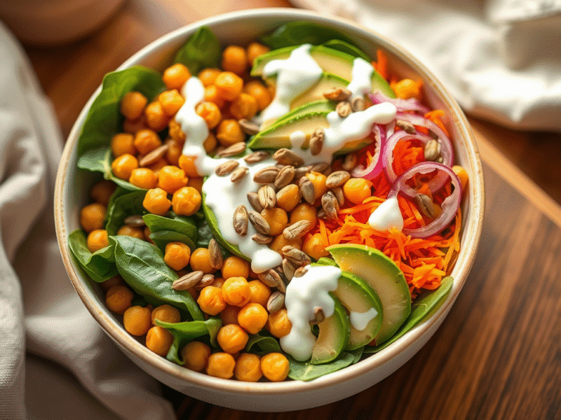 salată caldă cu năut