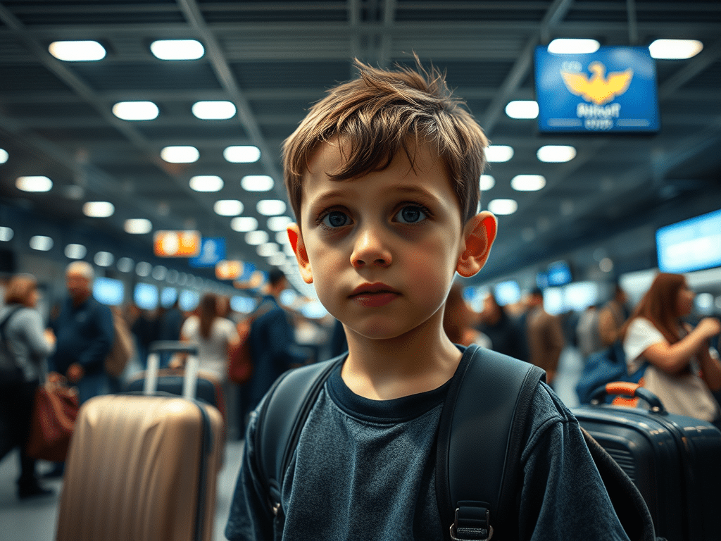 copil abandonat aeroport Barcelona pasaport expirat