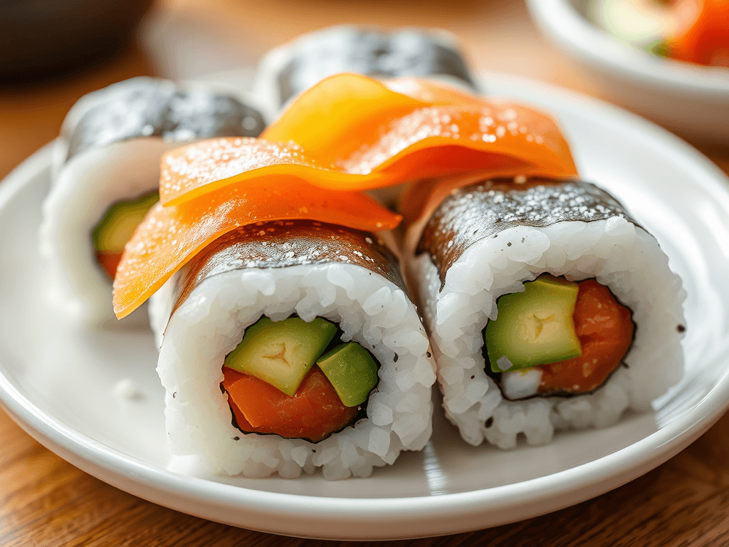 Rulouri maki cu somon afumat, avocado și castravete